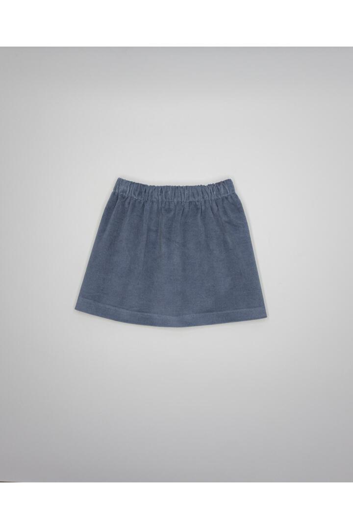 Girl blue corduroy skirt with pockets and buttons