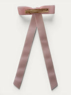 Long Fine Velvet Ribbon Bow - Mi Nina Kids
