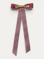 Long Fine Velvet Ribbon Bow - Mi Nina Kids
