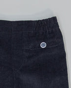 Navy corduroy boys trousers with welt pockets