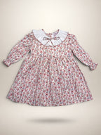 Clara Terracotta Dress With Floral Print - Mi Nina Kids