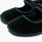 Pisamonas green velvet Mary Jane - Mi Nina Kids