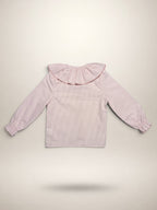Pink Blouse With Striped Print - Mi Nina Kids