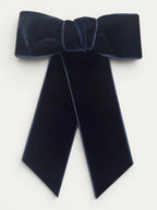Wide Velvet Bow Clip - Mi Nina Kids