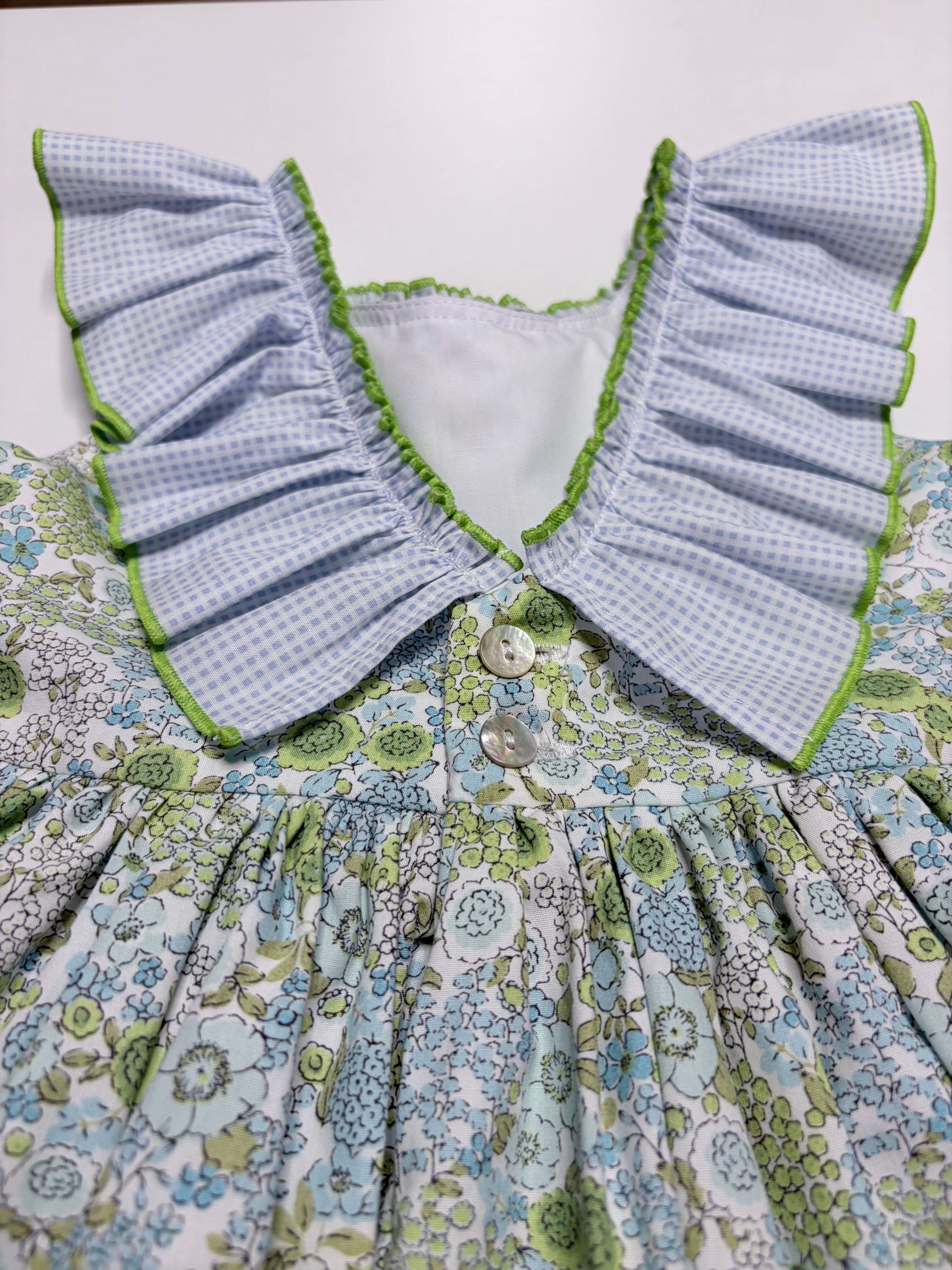 Lucia Green Dress With Green Gingham Petticoat