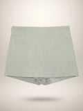 Green Fine Corduroy Skirt In Stretch Cotton