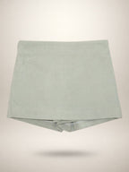 Green Fine Corduroy Skirt In Stretch Cotton - Mi Nina Kids