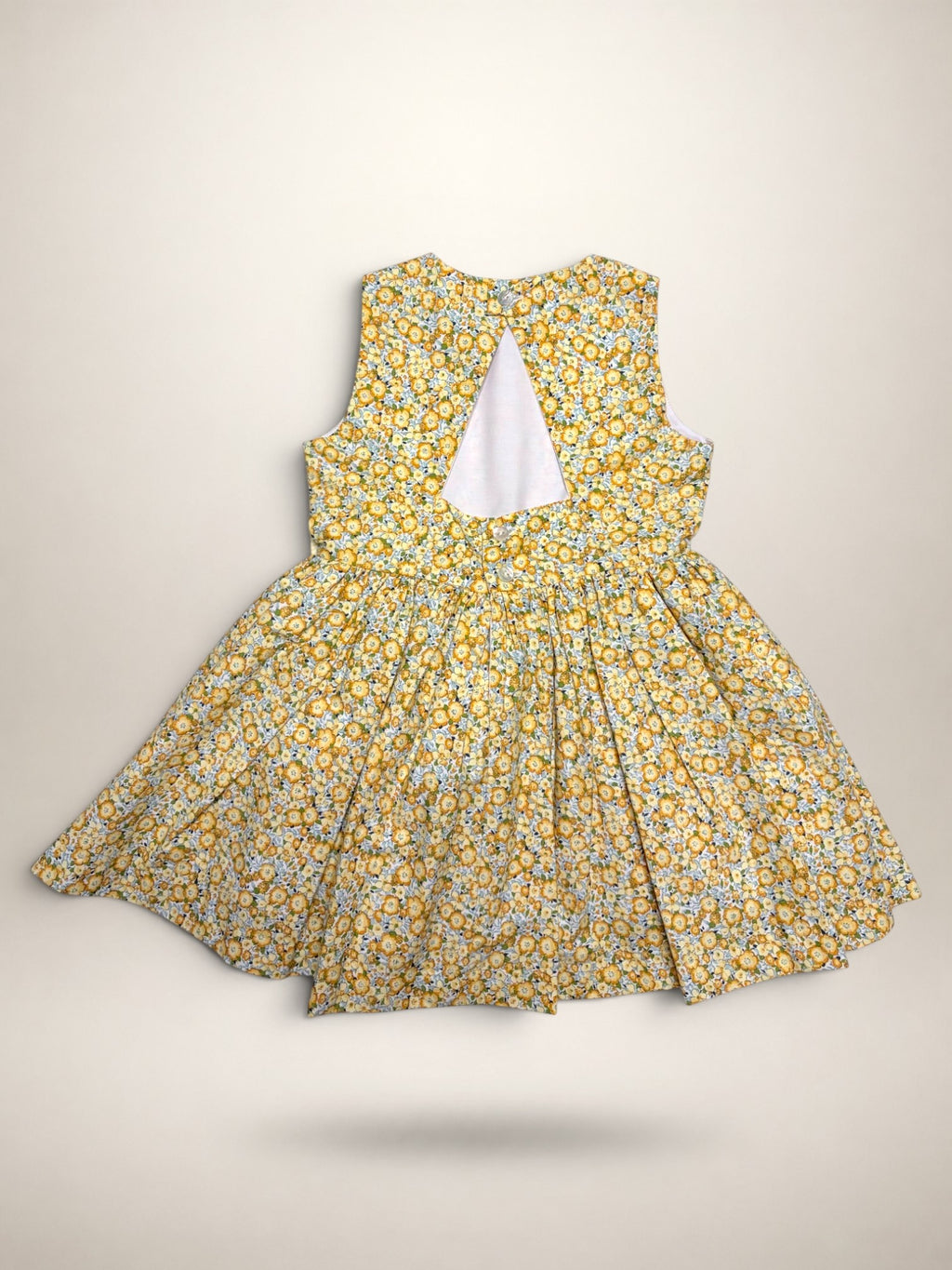 Alessandra Yellow Floral Dress With Bow