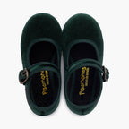 Pisamonas green velvet Mary Jane - Mi Nina Kids