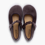 Pisamonas grey velvet barefoot Mary Janes - Mi Nina Kids