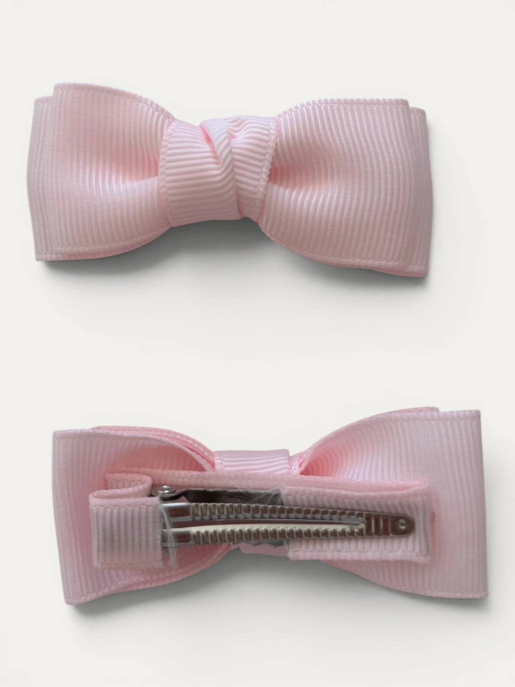 Light Pink grosgrain bow hair clip for girls