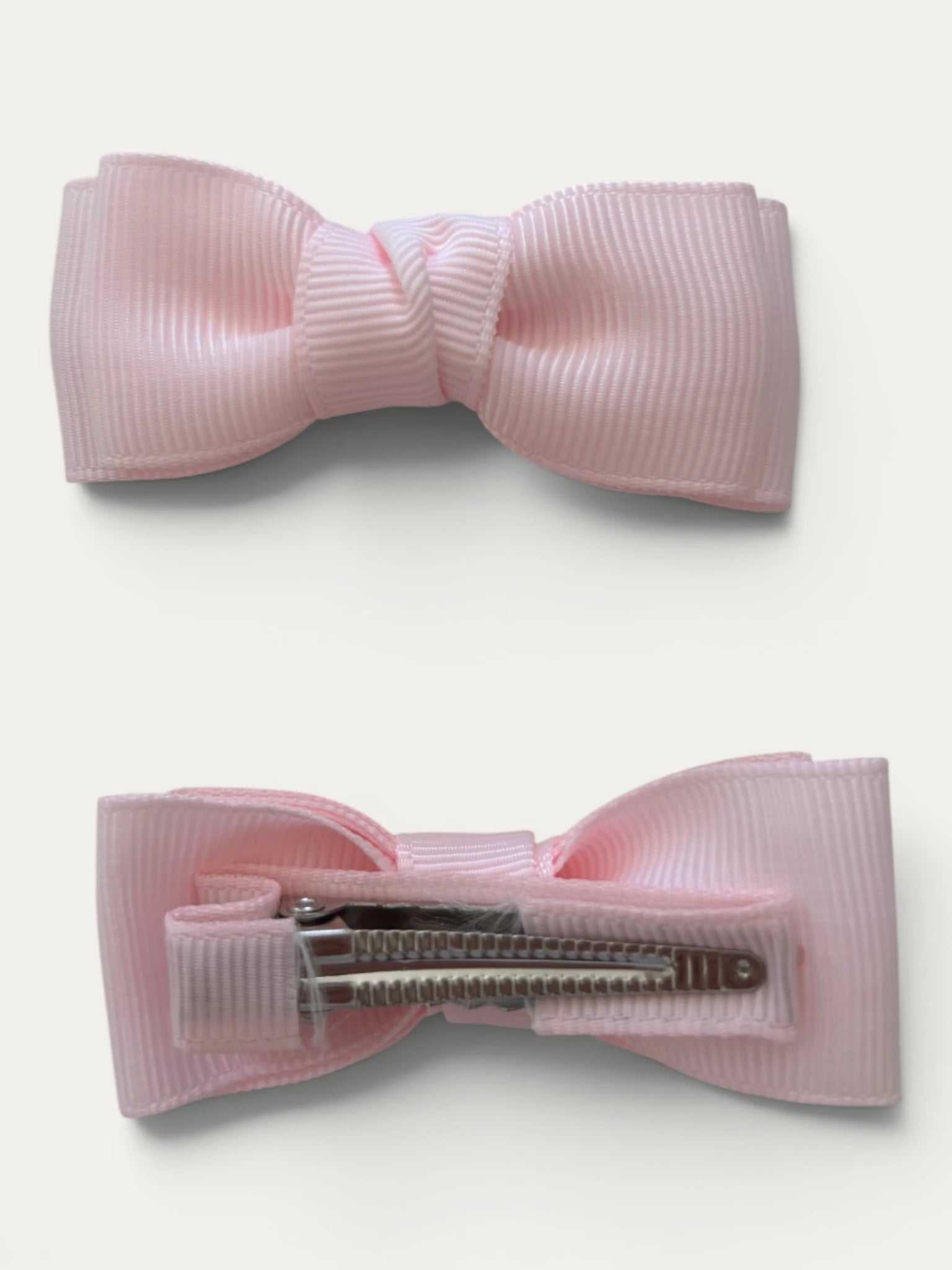 Light Pink grosgrain bow hair clip for girls