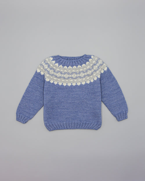 Boy’s merino wool jumper with contrasting jacquard pattern