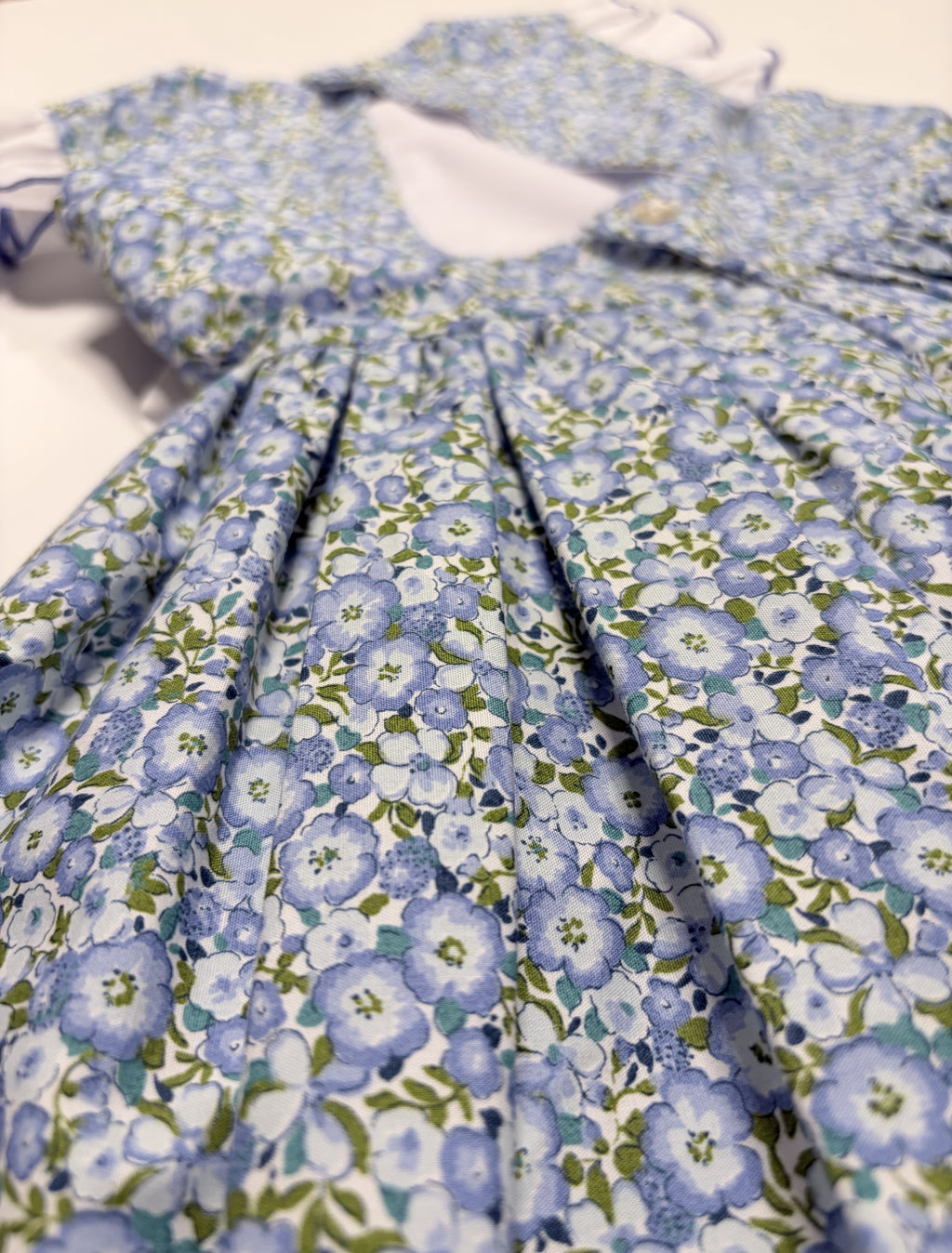 Alessandra Blue Floral Dress With Bow