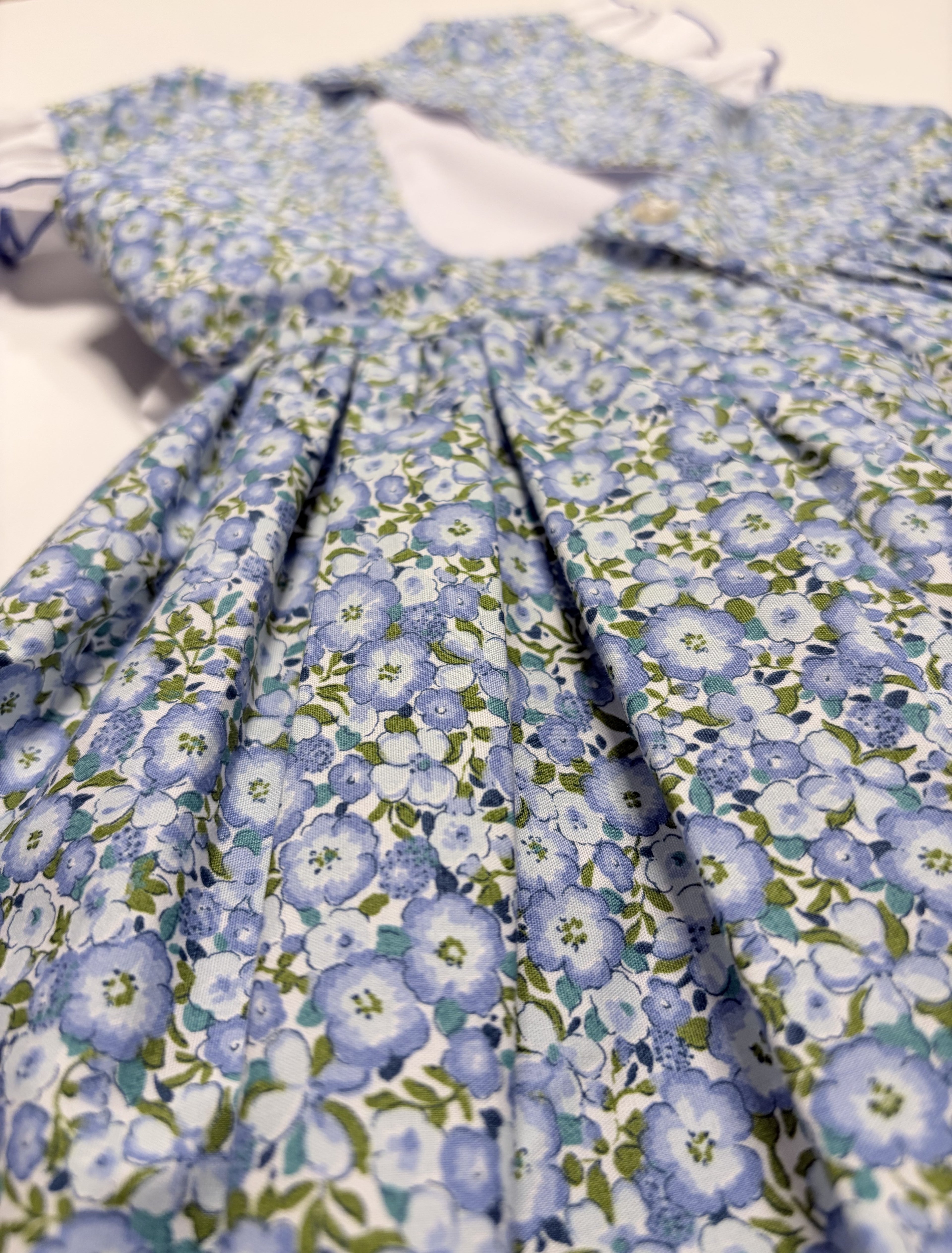 Alessandra Blue Floral Dress With Bow