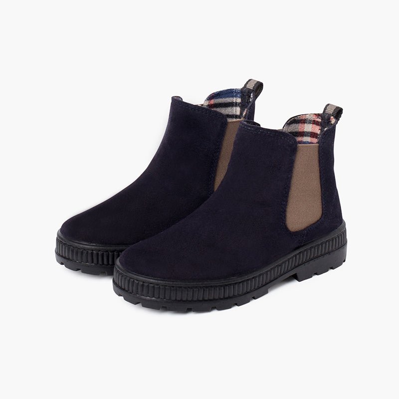 Pisamonas suede Boots Track Sole with Elastic - Mi Nina Kids