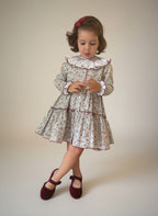 Sofia Terracotta Smocked Dress With Floral Print - Mi Nina Kids