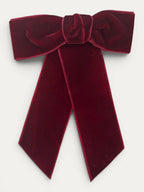 Wide Velvet Bow Clip - Mi Nina Kids