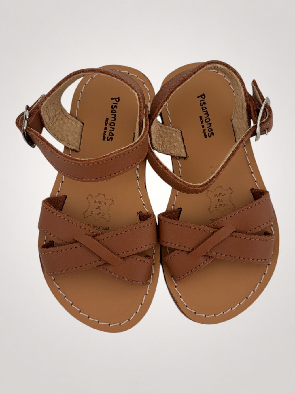 Soft Tan Leather Sandals For Girls