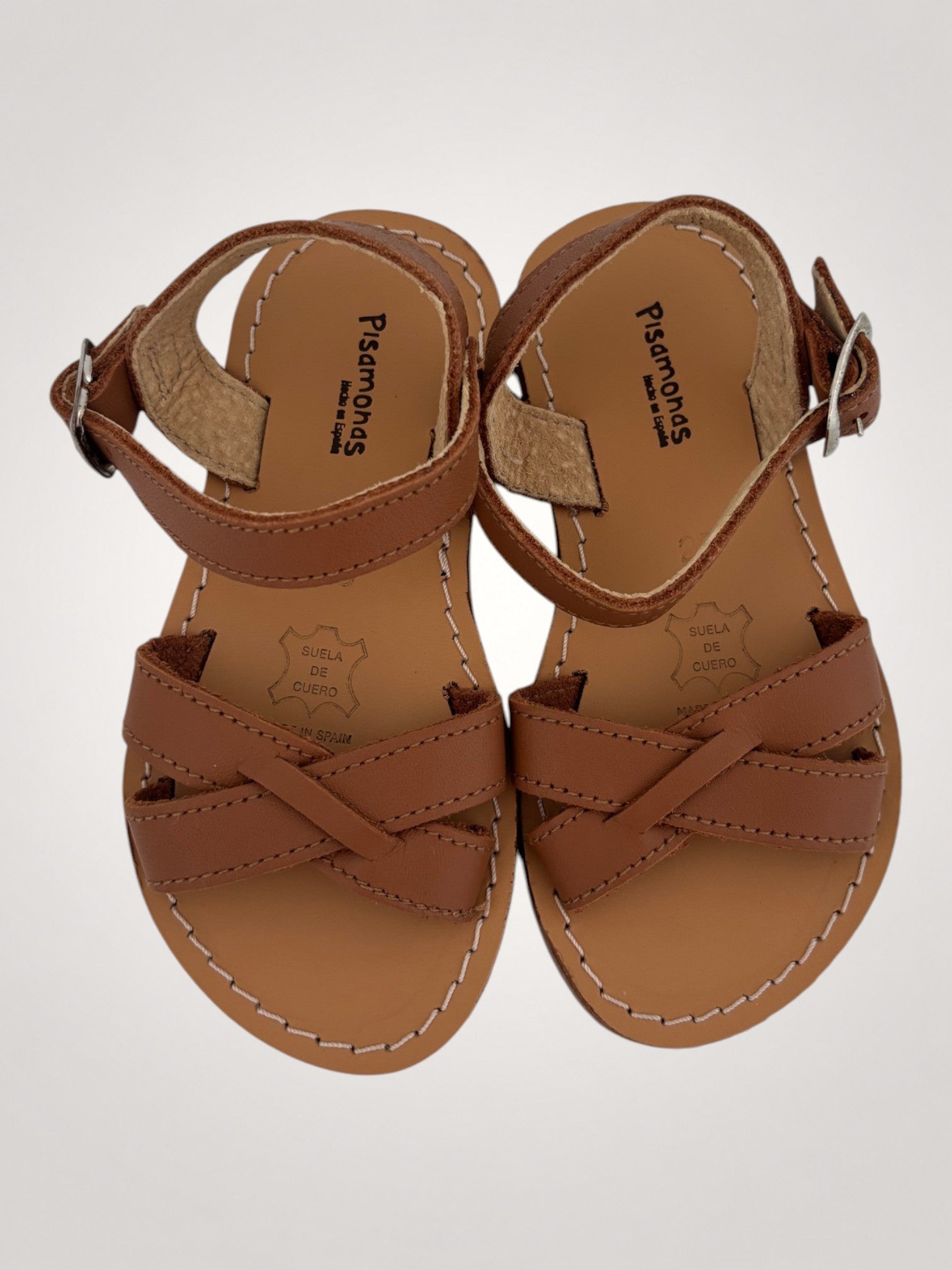 Soft Tan Leather Sandals For Girls