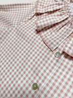 Pink Blouse With Gingham Print - Mi Nina Kids