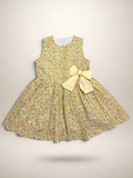 Alessandra Yellow Floral Dress With Bow