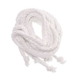 Long braided cotton hair cord for girls in White; soft texture and elegant braided design, made in Spain and shipped from Switzerland.