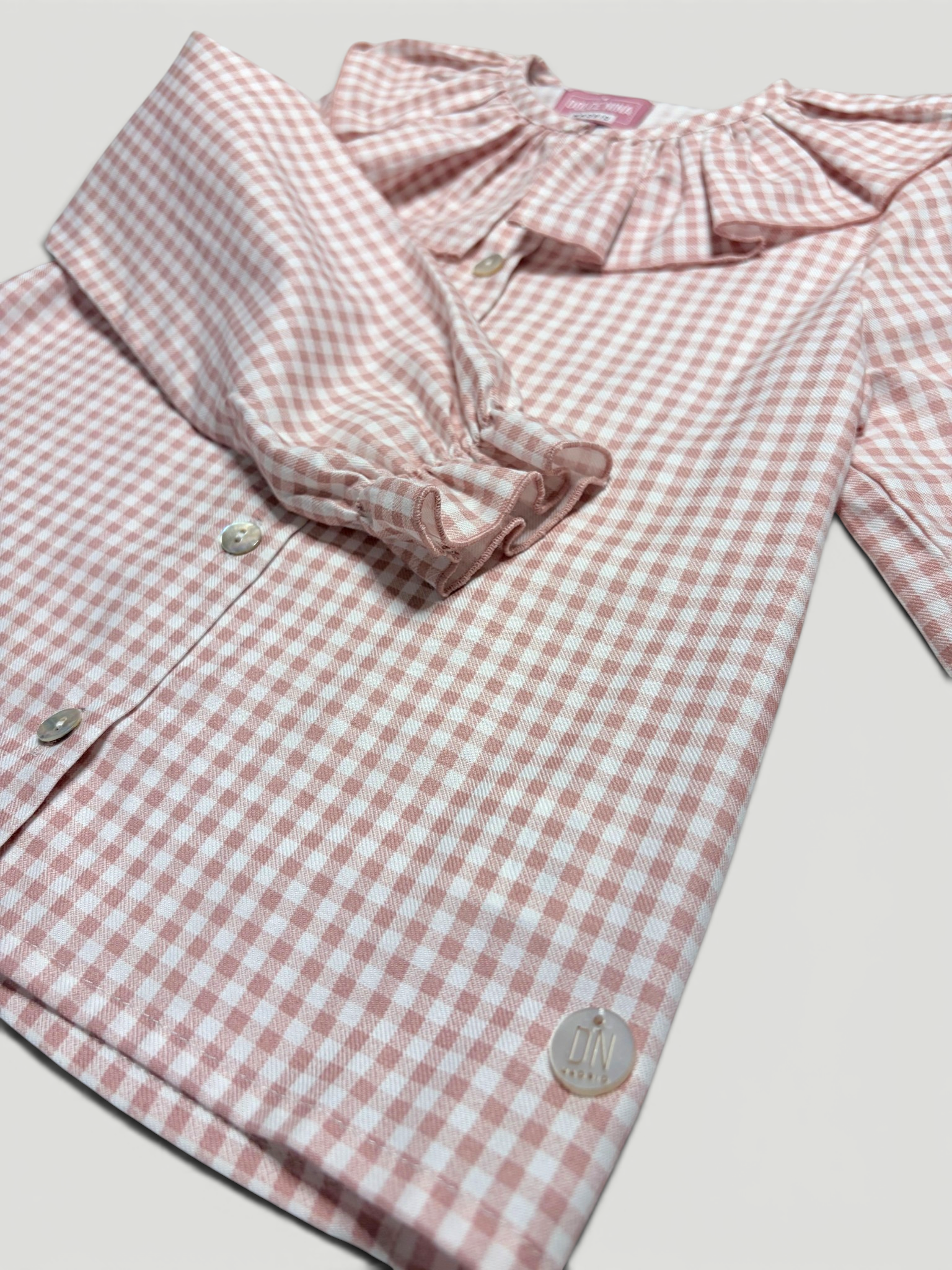 Pink Blouse With Gingham Print