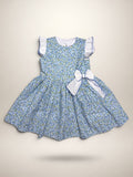 Alessandra Blue Floral Dress With Bow