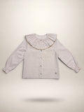 Camel Blouse With Striped Print