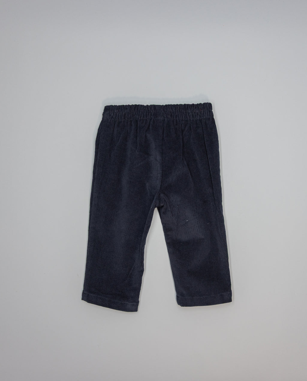 Navy corduroy boys trousers with welt pockets