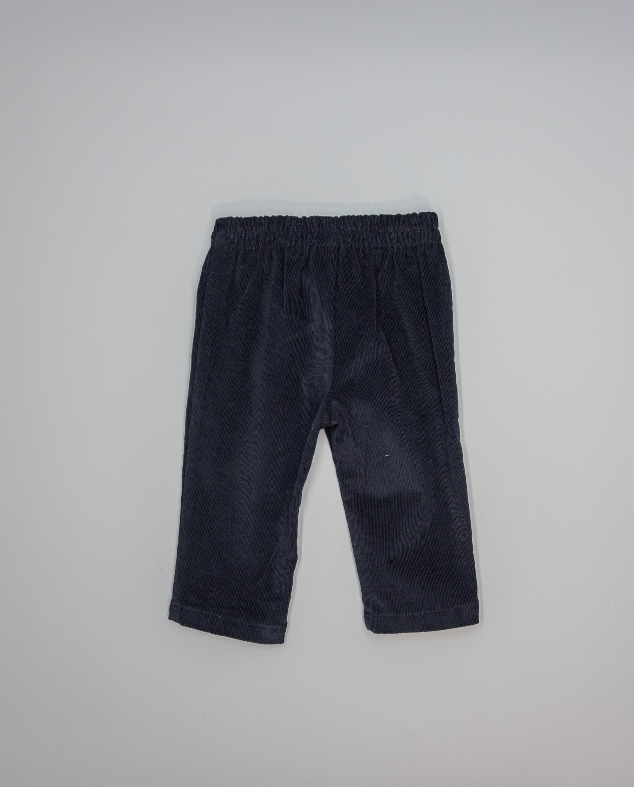 Navy corduroy boys trousers with welt pockets