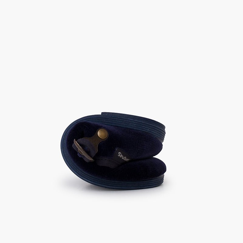 Pisamonas navy-blue velvet Mary Jane - Mi Nina Kids
