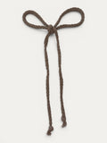 Long braided cotton hair cord for girls in Camel; warm tone, elegant braided design, made in Spain and shipped from Switzerland.