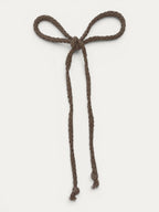 Long braided cotton hair cord for girls in Camel; warm tone, elegant braided design, made in Spain and shipped from Switzerland.