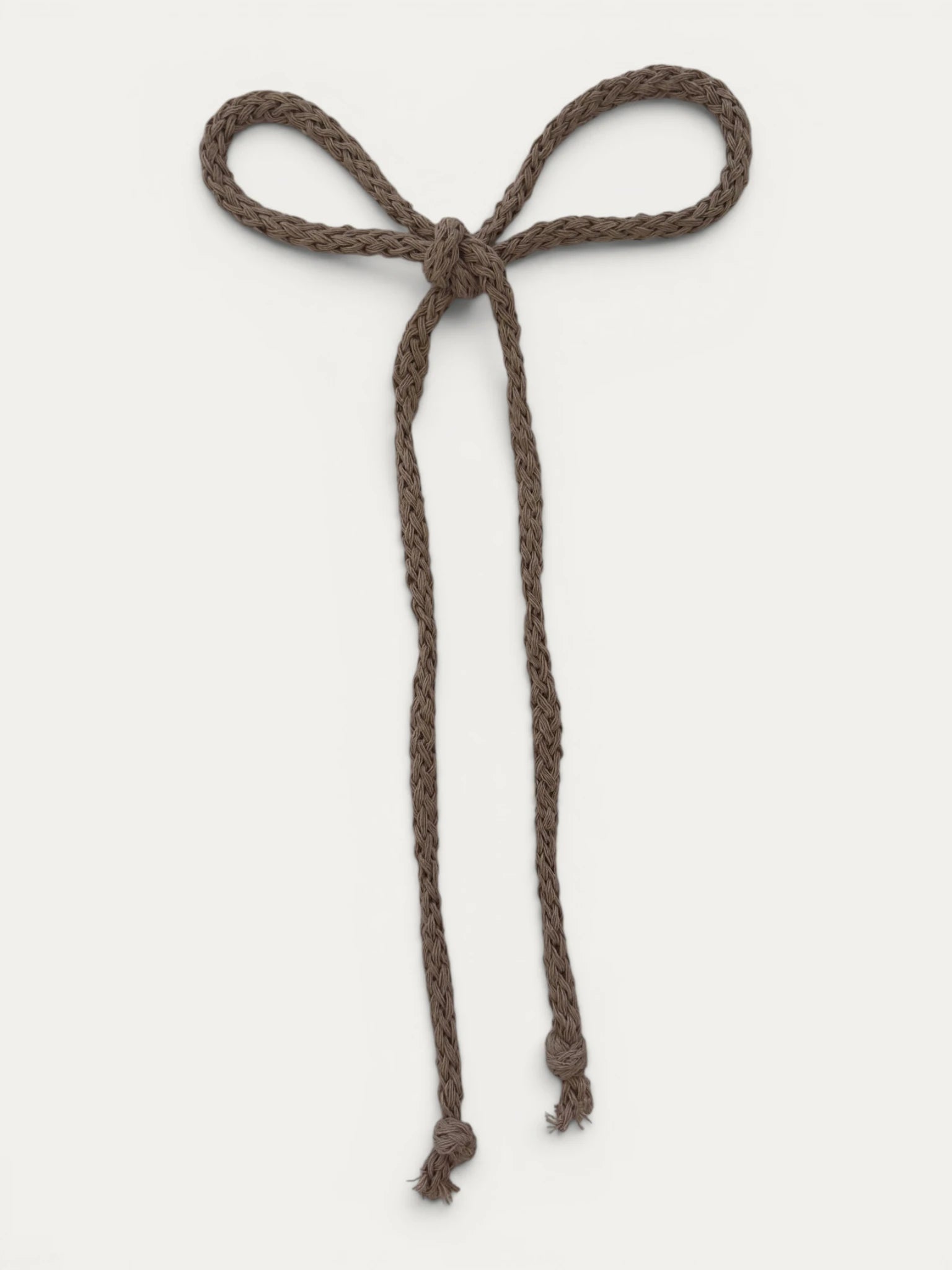 Long braided cotton hair cord for girls in Camel; warm tone, elegant braided design, made in Spain and shipped from Switzerland.