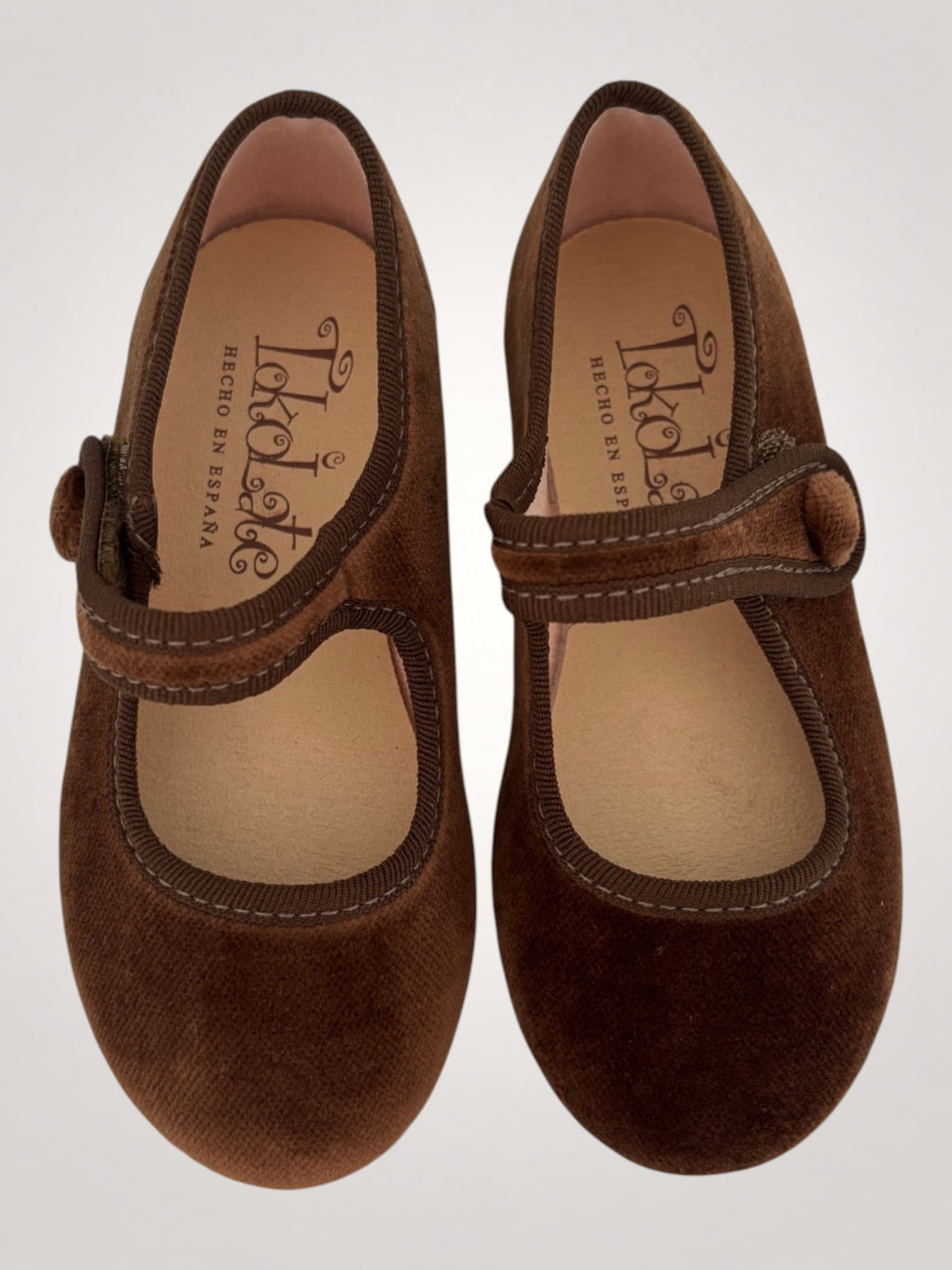 Velvet Brown Mary Jane With Button