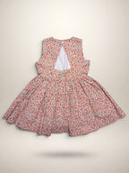 Alessandra Peach Floral Dress With Bow - Mi Nina Kids