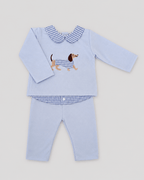 Baby Blue Embroidered Set - Mi Nina Kids