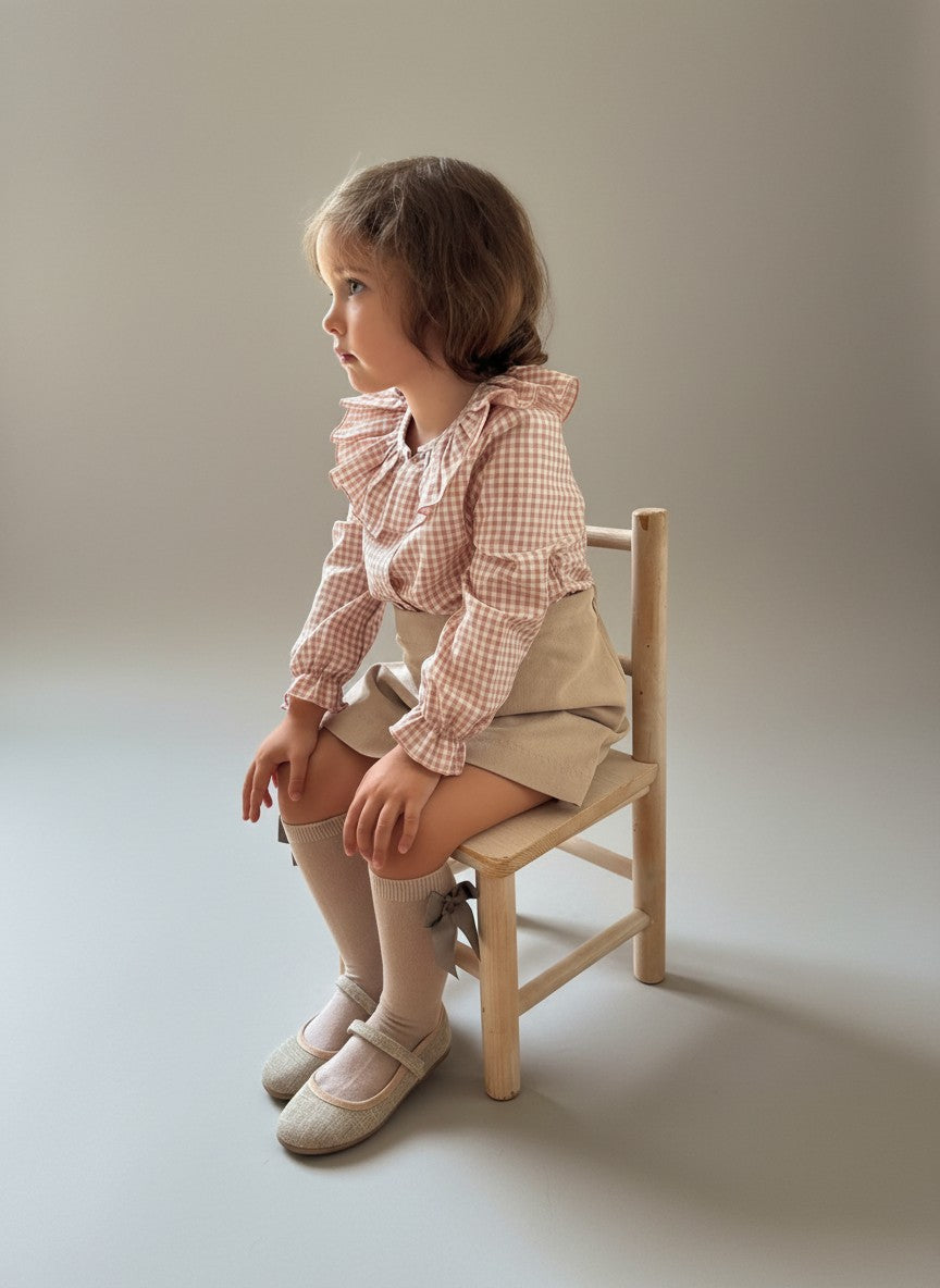 Pink Blouse With Gingham Print