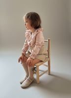 Pink Blouse With Gingham Print - Mi Nina Kids