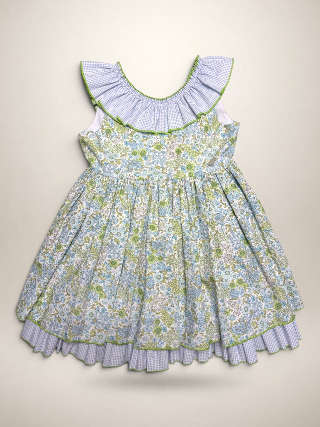 Lucia Green Dress With Green Gingham Petticoat