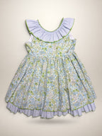 Lucia Green Dress With Green Gingham Petticoat - Mi Nina Kids
