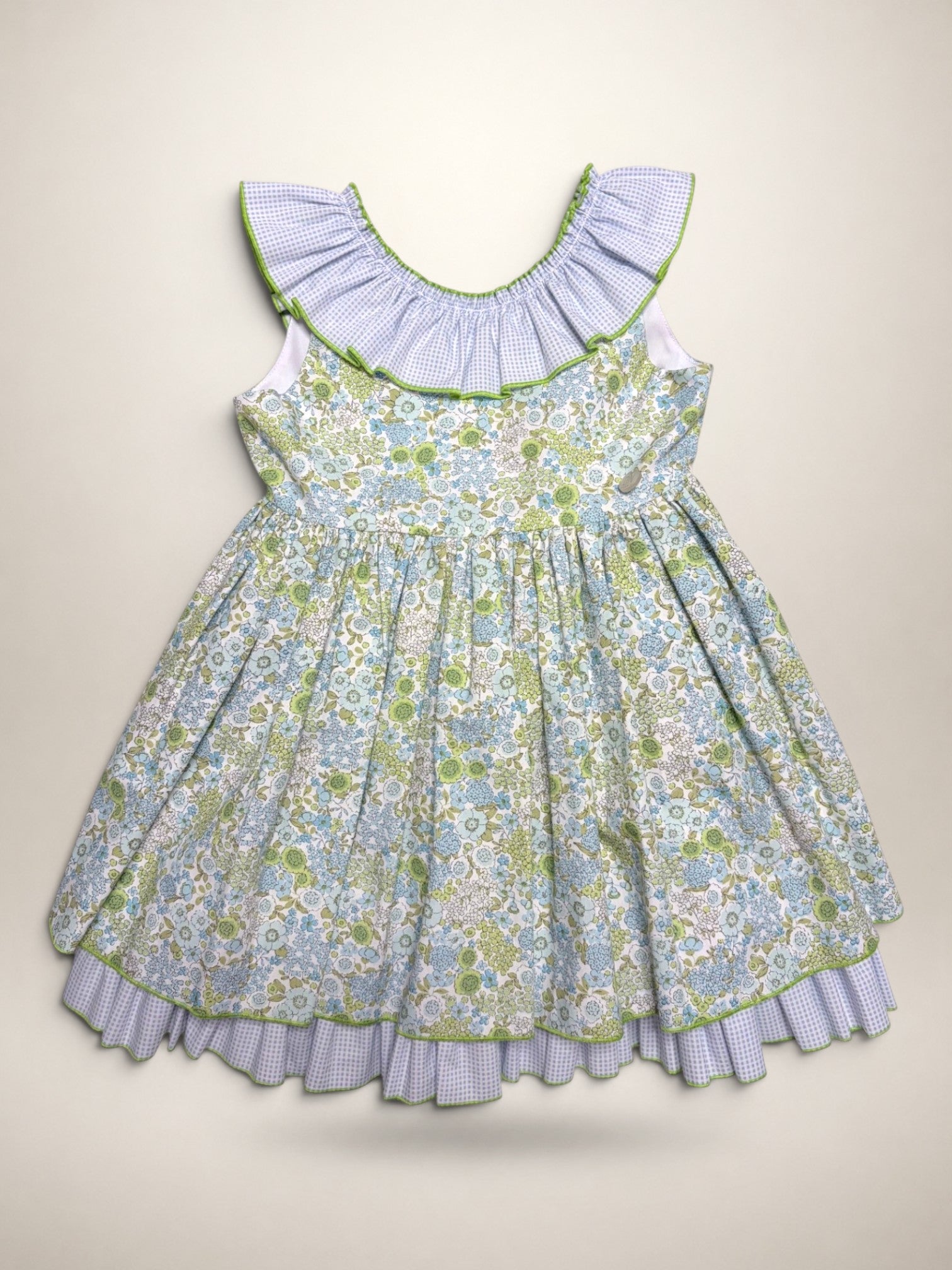 Lucia Green Dress With Green Gingham Petticoat