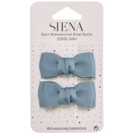 Blue Moss grosgrain bow hair clip for girls