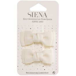 Cream grosgrain bow hair clip for girls