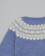 Boy’s merino wool jumper with contrasting jacquard pattern