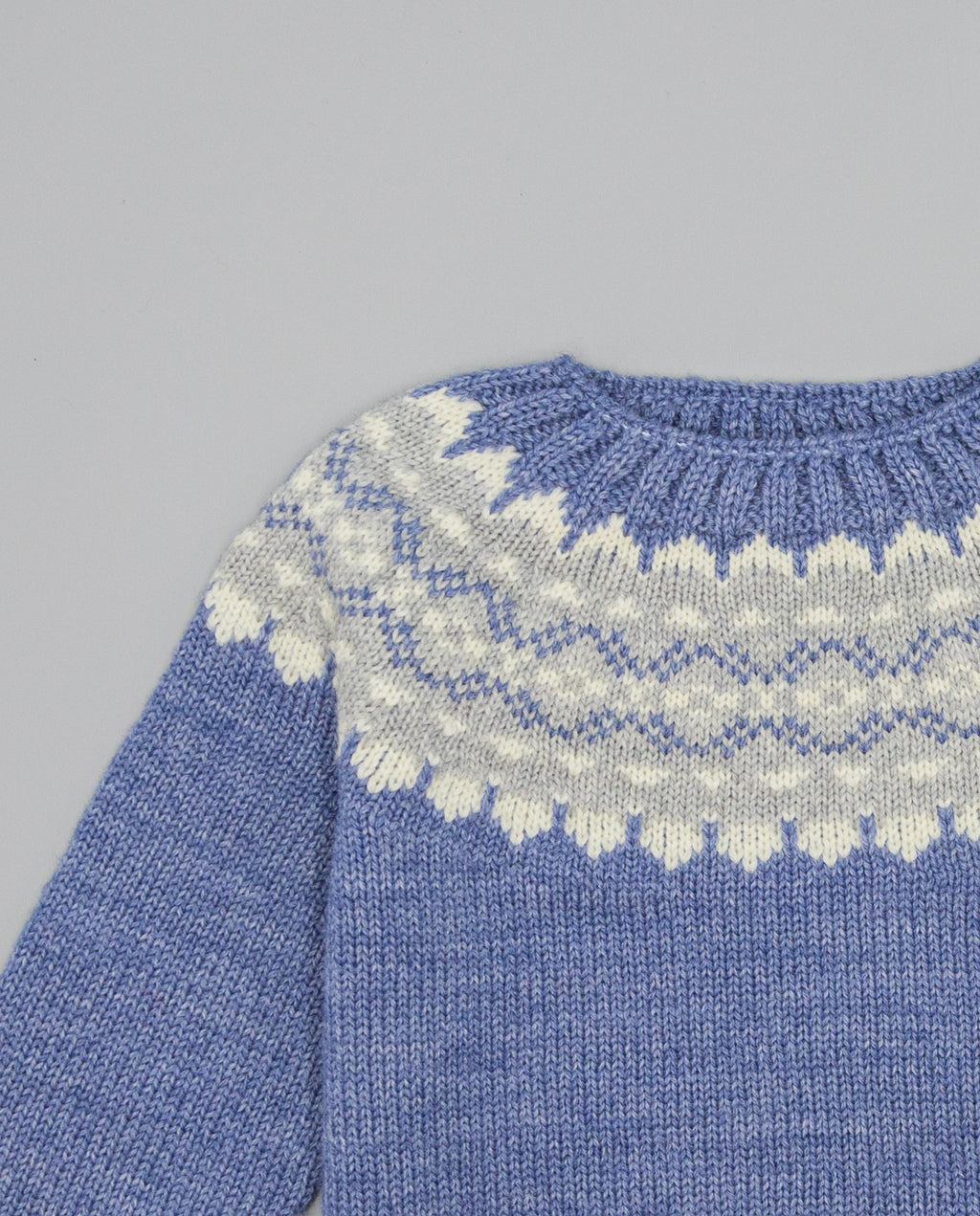 Boy’s merino wool jumper with contrasting jacquard pattern