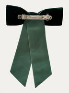 Wide Velvet Bow Clip - Mi Nina Kids