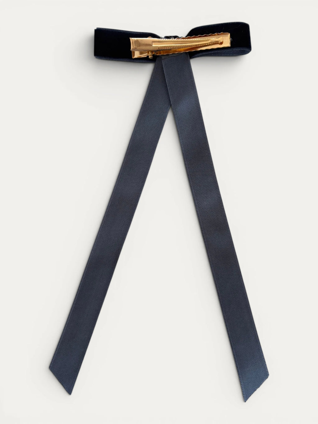 Long Fine Velvet Ribbon Bow - Mi Nina Kids